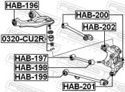 Febest 0320CU2R Опора шаровая заднего рычага