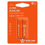AIRLINE AAA02 Батарейки LR03/AAA щелочные 2 шт. блистер (AAA-02)