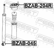 Febest BZAB204R Сайлентблок задней опоры амортизатора