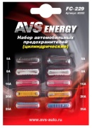 AVS 80393 Набор предохранителей AVS FC-229 (цилиндрические) в блистере
