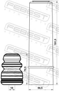Febest KSHBPICRKIT Пыльник заднего амортизатора с отбойником комплект
