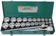 Jonnesway S04H6327S Набор головок торцевых 3/4&quot;&quot;DR, дюймовых 12 гр. SAE 7/8&quot;&quot;--2&quot;&quot;, метрических 6 гр. 22-50 мм, 27 предметов