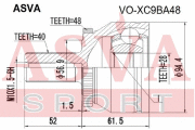 ASVA VOXC9BA48 ШРУС ПЕРЕДНИЙ 28X59,9X40