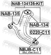 Febest NAB134135KIT Сайлентблок переднего рычага комплект