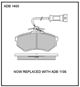 ALLIED NIPPON ADB1465 Комплект тормозных колодок, дисковый тормоз