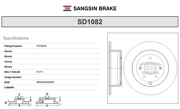 Sangsin brake SD1082 Тормозной диск
