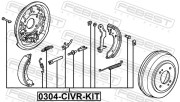 Febest 0304CIVRKIT Монтажный комплект барабанных колодок