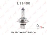 LYNXauto L11400 Лампа галогенная (H4 12V 100/80W P43t-38)