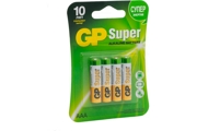 GP BATTERIES GP24A2CR4 Батарейка алкалиновая SUPER Alkaline AAA 1,5V упаковка 4 шт