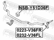 Febest NSBY51D36F Втулка переднего стабилизатора D36