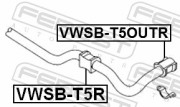 Febest VWSBT5R Втулка заднего стабилизатора D20.7