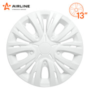 AIRLINE AWCC1303 Колпаки колесные 13&quot; &quot;Лион&quot;, белый, карбон, компл. 2 шт. (AWCC-13-03)