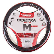Skyway S01102434 Оплетка SKYWAY Luxury-7 M Черно/Красная экокожа
