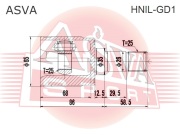 ASVA HNILGD1 ШРУС ВНУТРЕННИЙ ЛЕВЫЙ 25x35x25