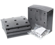 MEGAPOWER Automotive 35033011 Накладка тормозной колодки КАМАЗ-6520,6560 (13-) сверленая расточен. компл. 8шт. с заклеп. MEGAPOWER