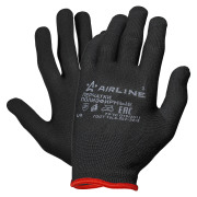 AIRLINE ADWG006 Перчатки полиэфирные с подвесом (L) черные (ADWG006)