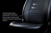 Rival SC60051 Авточехлы Строчка (зад. спинка цельная) для сидений, эко-кожа, черные