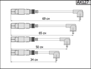 Cargen AX127 Провода высоковольтные для а/м AUDI, SKODA, VOLKSWAGEN CARGEN (комплект)