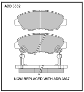 ALLIED NIPPON ADB3532 Комплект тормозных колодок, дисковый тормоз