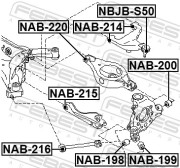 Febest NAB214 Сайлентблок заднего верхнего рычага