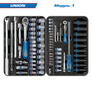 KING TONY 932000MR Набор инструментов ""UNION"" в красной тележке, 173 предмета