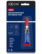 AXIOM AB031 Цианоакрилатный секундный клей, 3 г