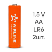 AIRLINE AA02 Батарейки LR6/AA щелочные 2 шт. блистер (пальчиковые) (AA-02)