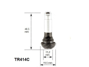 TECH TR414C1 Резиновый вентиль EPDM с хромированной насадкой и колпачком для б/к дисков легковых автомобилей и микроавтобусов, диаметр отверстия в диске 11.3 мм, длина 48 мм, 20 штук