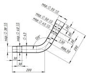 Trialli EMC0438 Труба с гибом развальцованная калиброванная ступенчатая d=43, угол 60 (алюм. сталь) (EMC 0438)