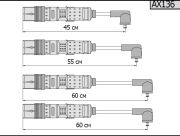 Cargen AX136 Провода высоковольтные для а/м Volkswagen CBZA, CBZB CARGEN (комплект)