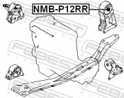Febest NMBP12RR Сайлентблок задней подушки двигателя (гидравлический)