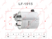 LYNXauto LF1915 Фильтр топливный