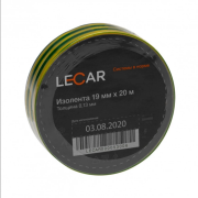 LECAR LECAR000053006 Изолента ПВХ LECAR 19мм.*20м. (желто-зеленая)