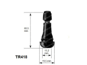 TECH TR418 Резиновый вентиль EPDM для б/к дисков легковых автомобилей и мотоциклов, диаметр отверстия в диске 11.3 мм, длина 60 мм