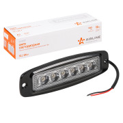 AIRLINE ALED007 Фара светодиодная прямоугольная врезная, 6LED, рассеянный свет, 18Вт, 185х60х35мм, 12/24В, PLUS