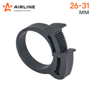 AIRLINE ADHC003 Хомут 26-31/9 мм, силовой зубчатый замок, пластик (ПА66) черный (ADHC003)