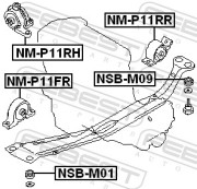 Febest NMP11RH Подушка двигателя правая (гидравлическая)