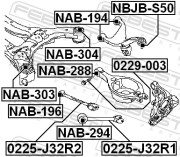 Febest NAB294 Сайлентблок задней продольной тяги