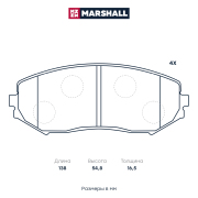 MARSHALL M2624346 Тормозные колодки (легковые)