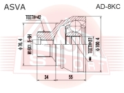 ASVA AD8KC ШРУС НАРУЖНЫЙ 27x76.4x42