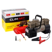 CLIM ART CLA00003 Компрессор   CLIM ART CA-70L 70 л/мин витой шланг 2 LED двухпоршневой питание от АКБ сумка-мешок для хранения (Россия)