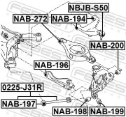 Febest NAB200 Сайлентблок задней цапфы