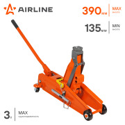 AIRLINE AJ3F390P Домкрат подкатной 3т 135-390мм, сумка