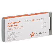 AIRLINE ATB52 Набор бит вставок TORX, SPLINE, HEX 3/8&quot; 30мм и 75мм с держателями бит 1/2&quot; и 3/8&quot; DR 40 предметов в кейсе (AT-B-52)