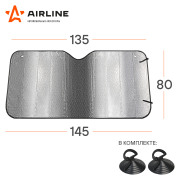 AIRLINE ASPS8003 Шторка солнцезащитная 80 см на лобовое стекло (80*145*80*135 см) (ASPS-80-03)