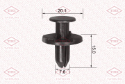 TATSUMI TJB1010 Клипса автомобильная [упаковка 10 штук]