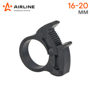 AIRLINE ADHC001 Хомут 16-20/7 мм, силовой зубчатый замок, пластик (ПА66) черный (ADHC001)
