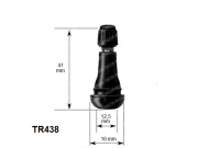 TECH TR438 Резиновый вентиль EPDM для б/к дисков легковых автомобилей и мотоциклов, диаметр отверстия в диске 8.8 мм, длина 41 мм
