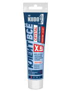 Kudo KXT5T Клей-герметик KUDO КЛЕИТ ВСЁ CRYSTAL, Жидкие гвозди + герметик, на основе гибридных полимеров, прозрачный, 110 мл