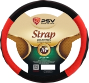 PSV 132622 Чехол на руль оплетка  STRAP черно-красный, размер M 37-39 см